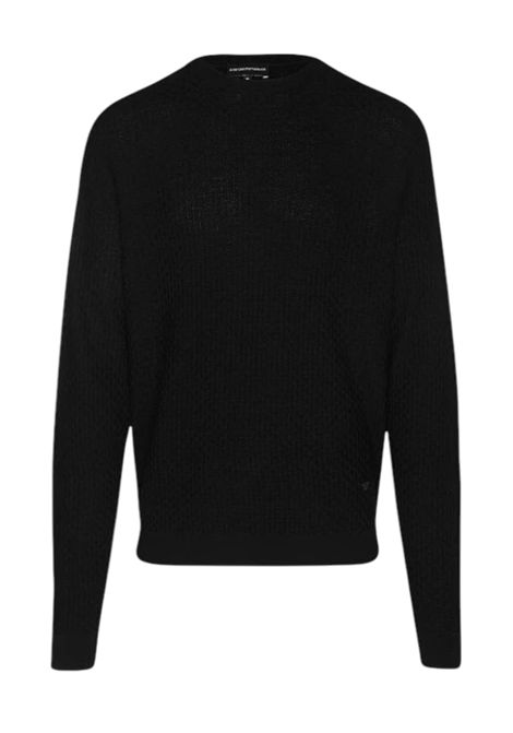 Virgin wool sweater with raised jacquard pattern EMPORIO ARMANI | sweaters | EM002196 AF13851FC039